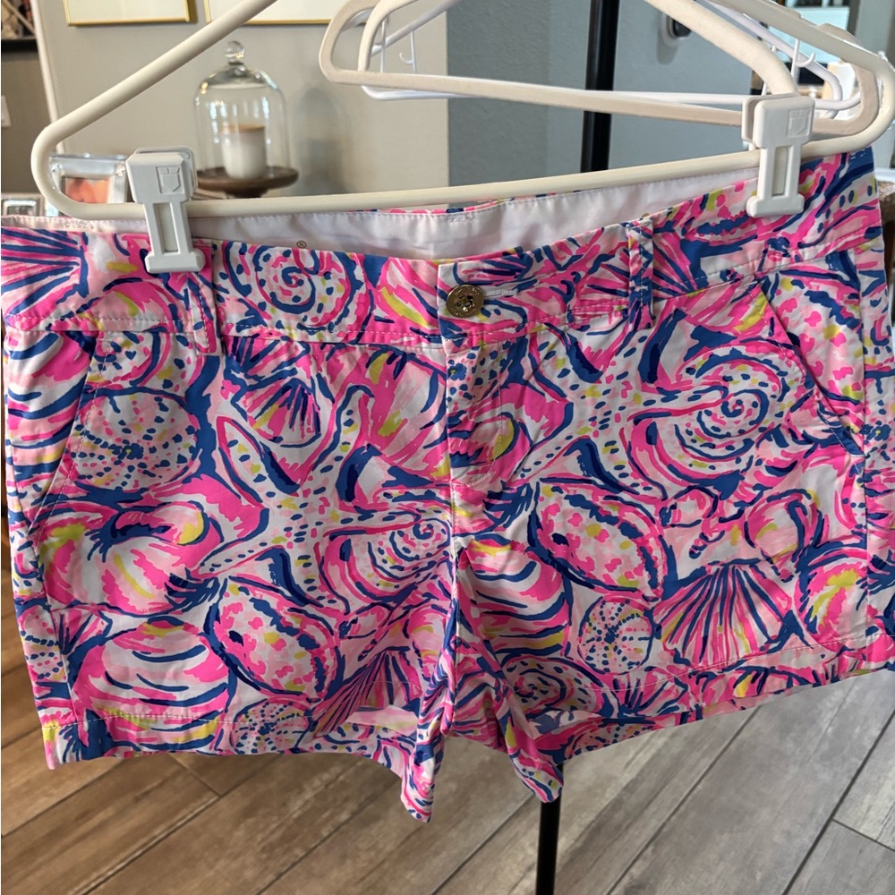 Lilly Pulitzer Pink and Blue Seashell Print Shorts